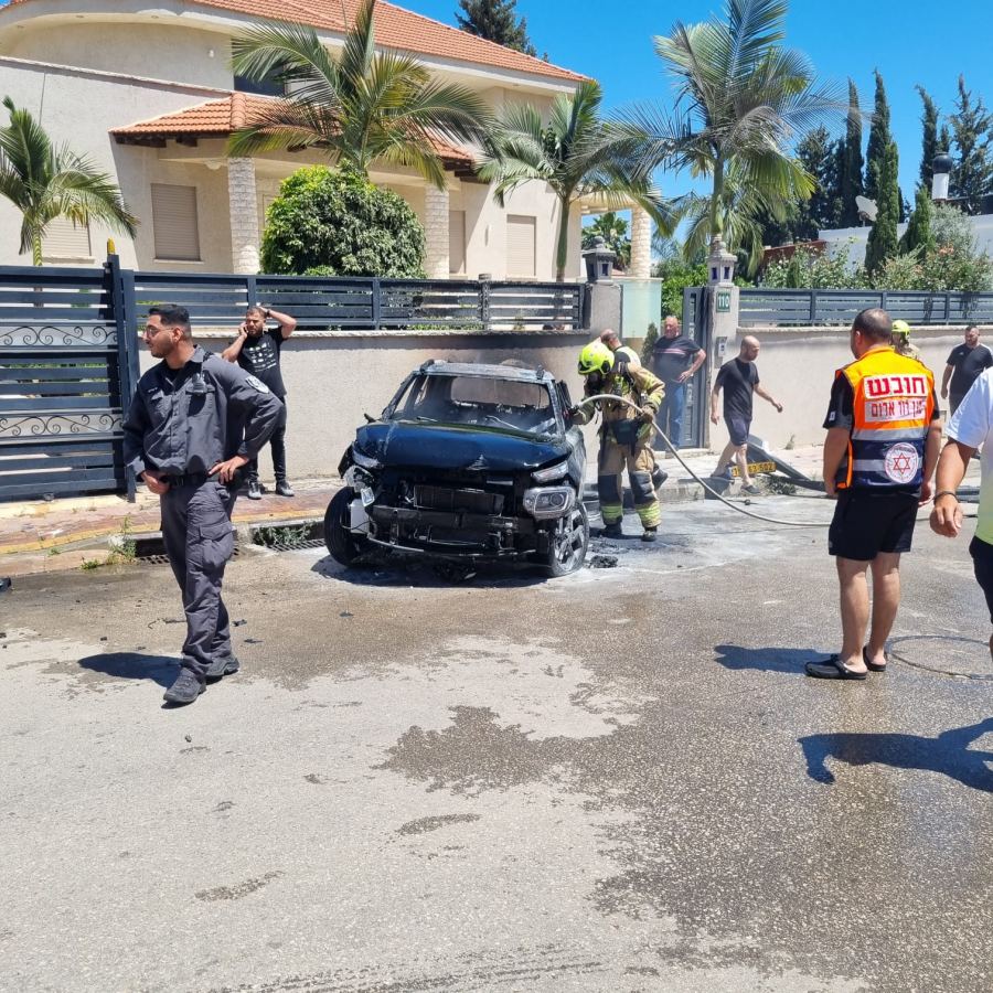 انفجار مركبة في مدينة الطيرة 